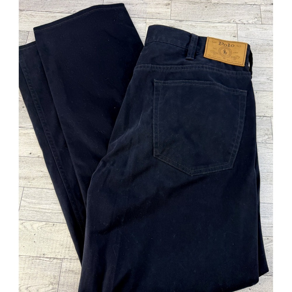 36x30 Polo Ralph Lauren Navy Blue Jeans The Varick Slim Straight Men's